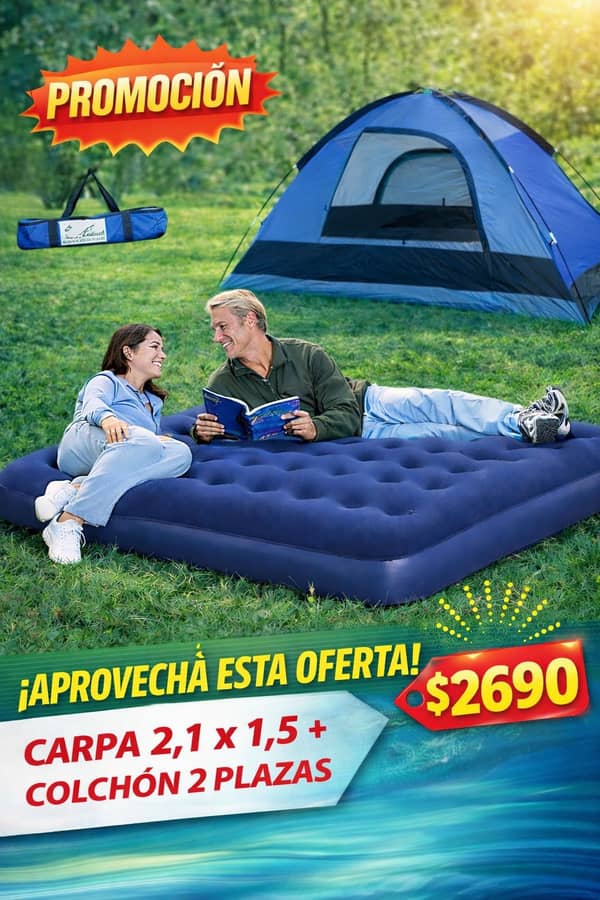 Carpa 2.1x1.5+ Colchón 2 plazas 